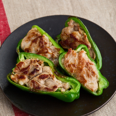 豚こまでピーマンの肉詰め