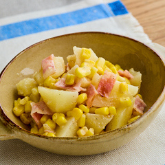 電子レンジで コーンの粉ふき芋