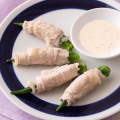 オクラの豚巻き蒸し