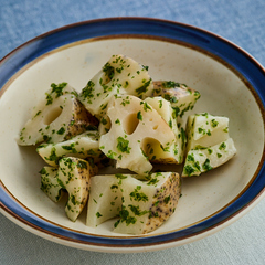 お弁当に れんこんの海苔塩あえ