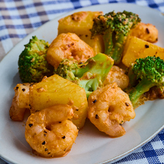 じゃがいもとブロッコリーのえびマヨソテー