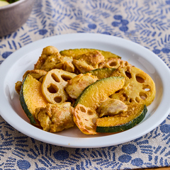 鶏肉とれんこんのカレーマヨ焼き
