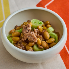 ひき肉と大豆のみそ炒め