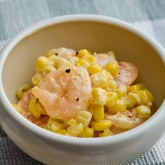 包丁いらず えびとコーンのマヨネーズあえ