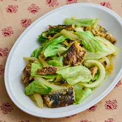 さばとキャベツのカレー炒め