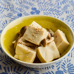 高野豆腐としめじのレンジ煮