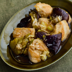 鶏むね肉となすの焼き浸し