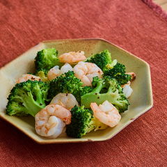えびとブロッコリーの塩炒め