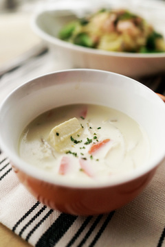 高野豆腐の豆乳スープ