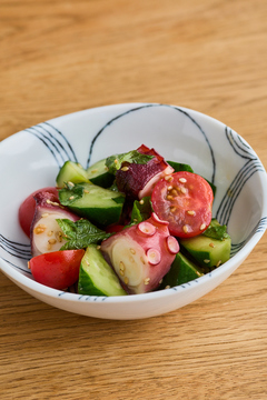 たことトマトの青じそ風味サラダ