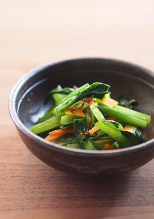 小松菜と塩昆布のナムル風