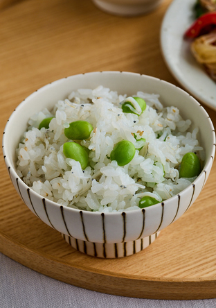 枝豆としらすの混ぜご飯