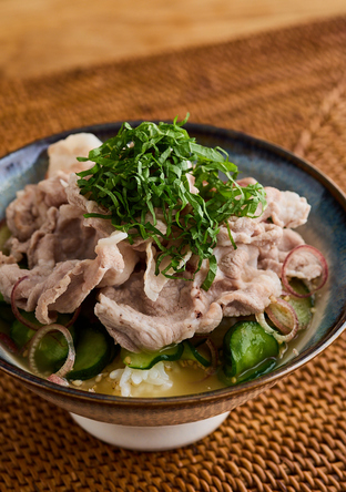 豚しゃぶ肉の冷や汁風