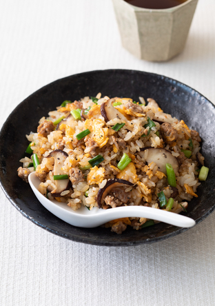 ひき肉と青ねぎの焼き飯