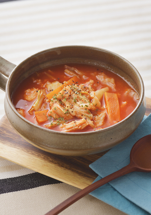 コンビニ食材で ミネストローネ