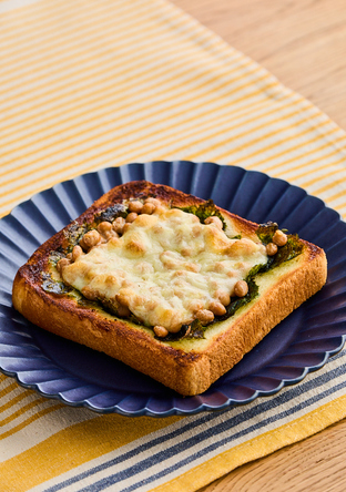 海苔納豆チーズトースト