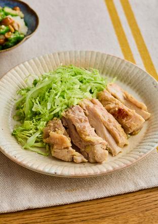 電子レンジで　鶏肉のしょうがみそ焼き