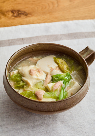 包丁いらず 豆腐とレタスのうま煮
