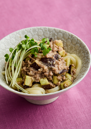 なすの肉みそうどん