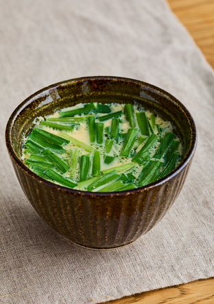 レンジで簡単 にら茶碗蒸し