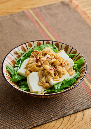 豆腐のきのこドレッシングサラダ