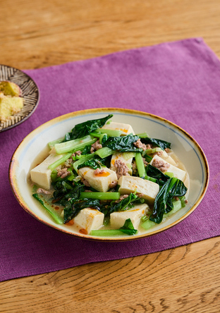小松菜の麻婆豆腐