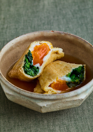油揚げと卵の甘辛袋煮