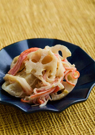 かにかまとれんこんのからしマヨあえ