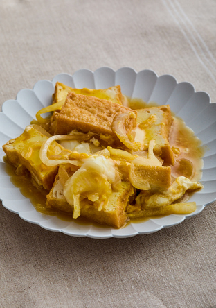 レンジで厚揚げ卵とじ