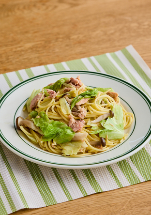 ツナとキャベツのレンジパスタ