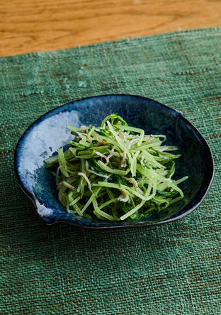 水菜とじゃこの酢の物