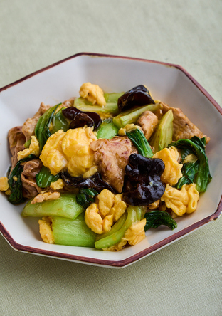 豚肉とチンゲン菜の卵炒め