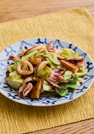 いかと春野菜のみそバター炒め