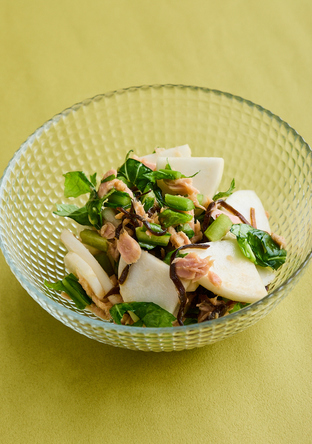 かぶとツナの塩昆布マリネ