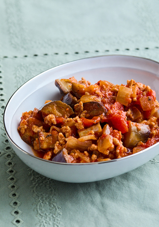 ひき肉となすのトマト煮