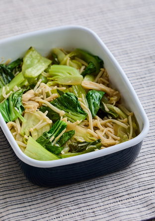 作り置き チンゲン菜とえのきの中華あえ