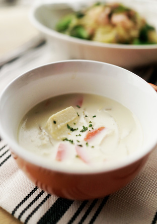 高野豆腐の豆乳スープ