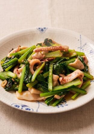 いかと小松菜の炒めもの
