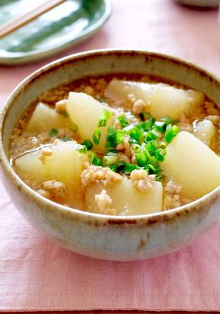 かぶと鶏ひき肉のあんかけ