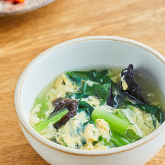 小松菜と玉子の中華スープ