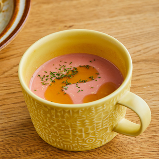 トマトジュースで簡単冷製スープ