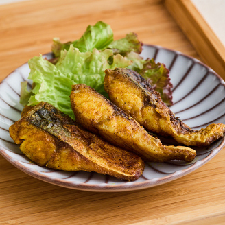 さばのカレー竜田揚げ焼き