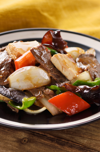 厚揚げと牛肉のオイスターソース炒め