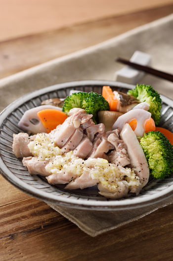 レンジでお手軽 鶏と野菜のねぎ塩だれ