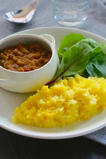 牛ひき肉のキーマカレーライス　100%カカオチョコレート風味