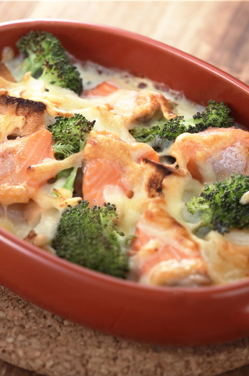 鮭とブロッコリーのお手軽パングラタン