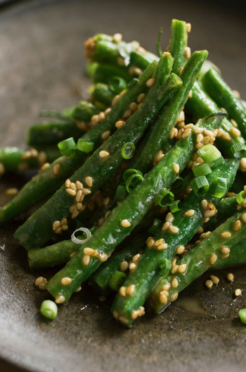 揚げいんげんのごまあえ