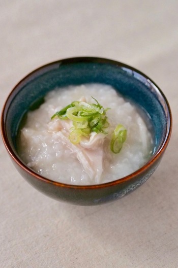 サラダチキンで簡単 中華風鶏粥