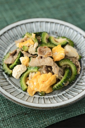豚もも肉で ゴーヤーチャンプルー