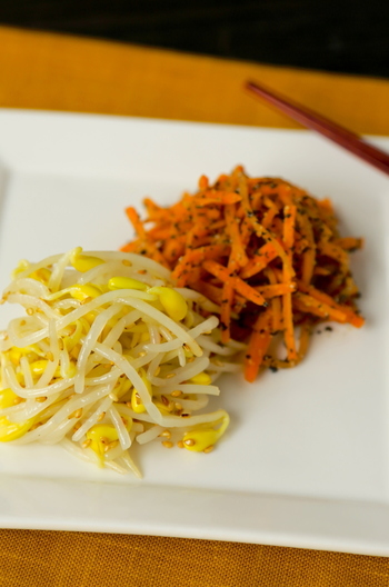 豆もやしとにんじんのナムル